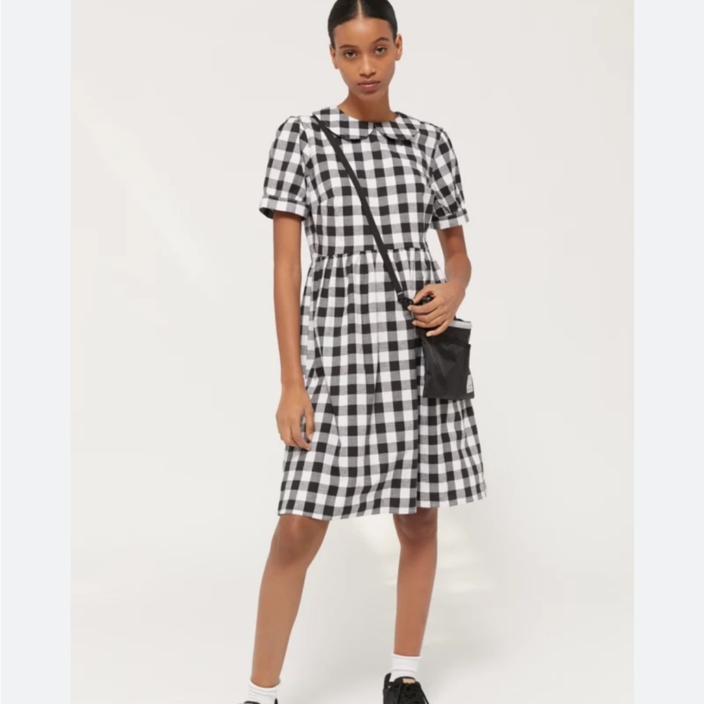 Sold Urban outfitters | Urban Renewal | plaid gingham Peter Pan midi dress - Picture 1 of 6